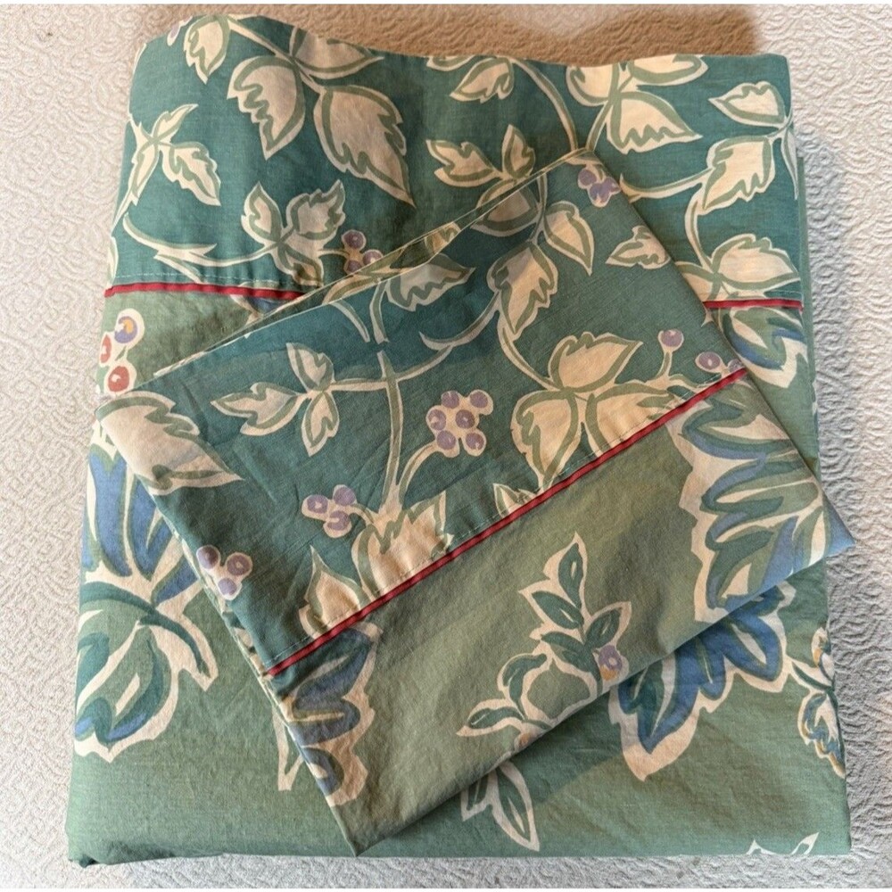 Eddie Bauer Home Leaves/Berries Twin Flat Sheet With 1 Standard Pillow Case